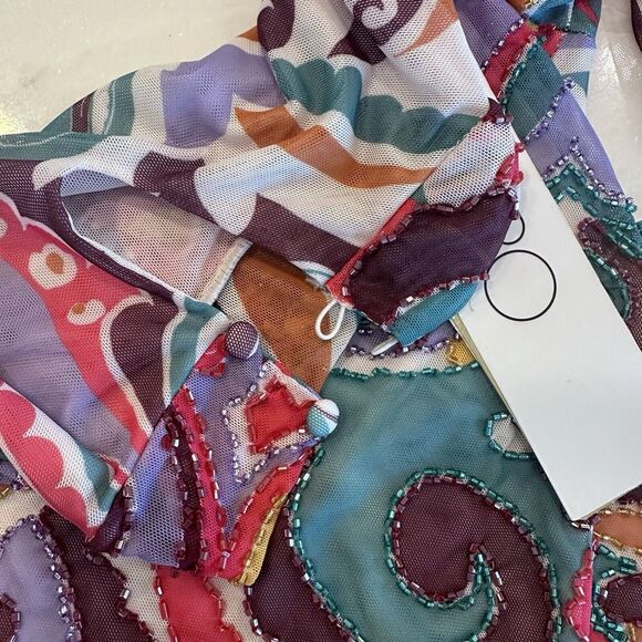PatBo Daydreamer Beaded Bodysuit in Multi -NWT- Beautiful Beading MSRP $550 Sz M - Picture 6 of 6